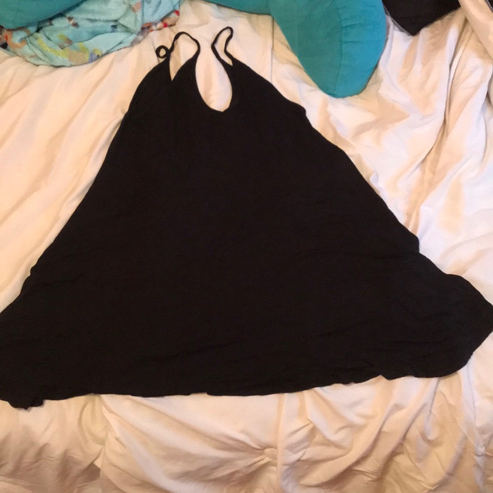 Black cotton casual dress